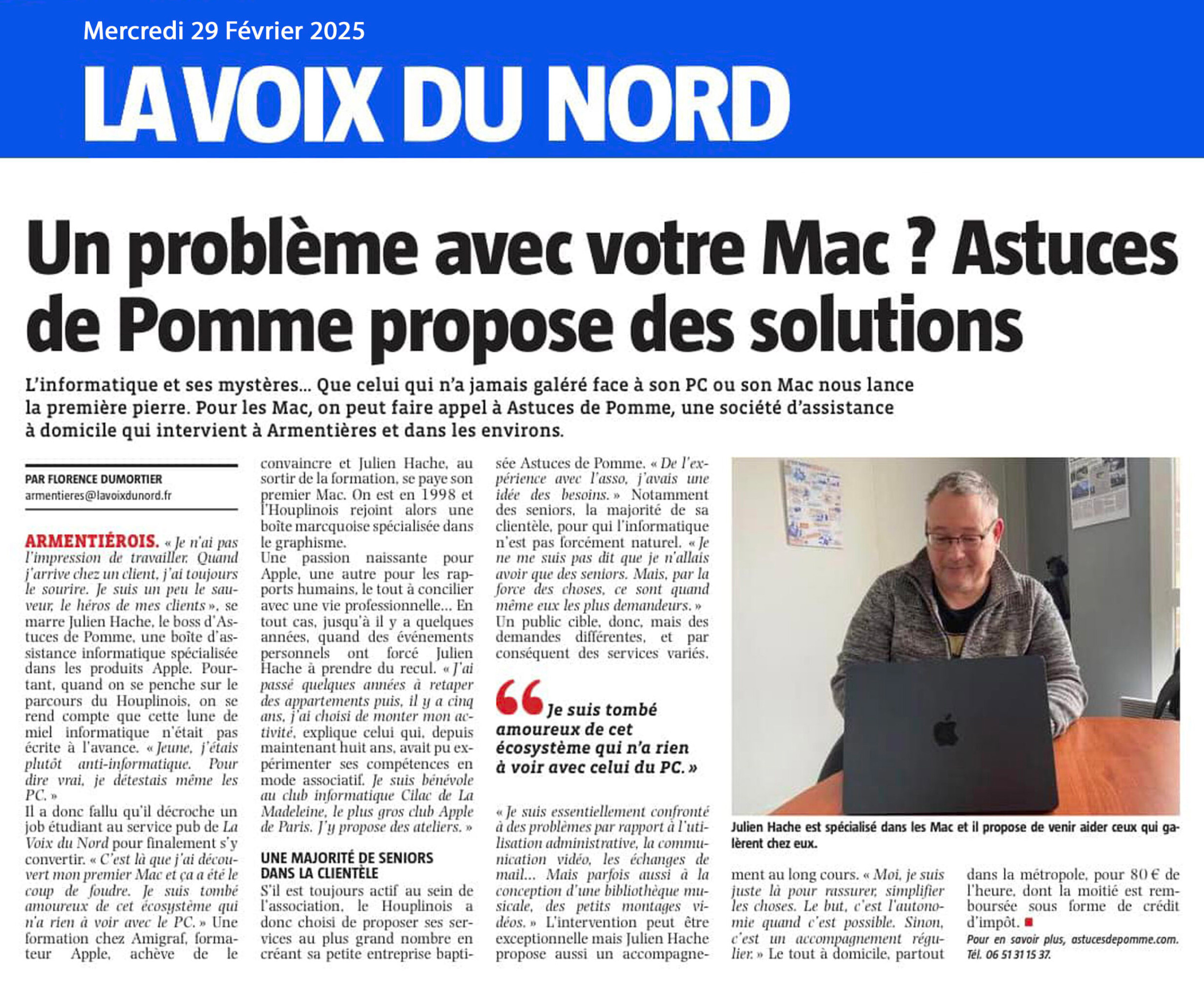 article de presse voix du nord